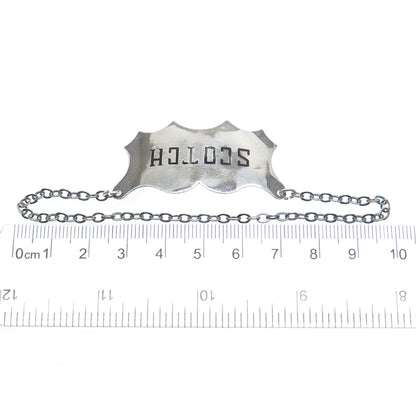 925 Sterling Silver Antique Victorian Scotch Bottle Tag