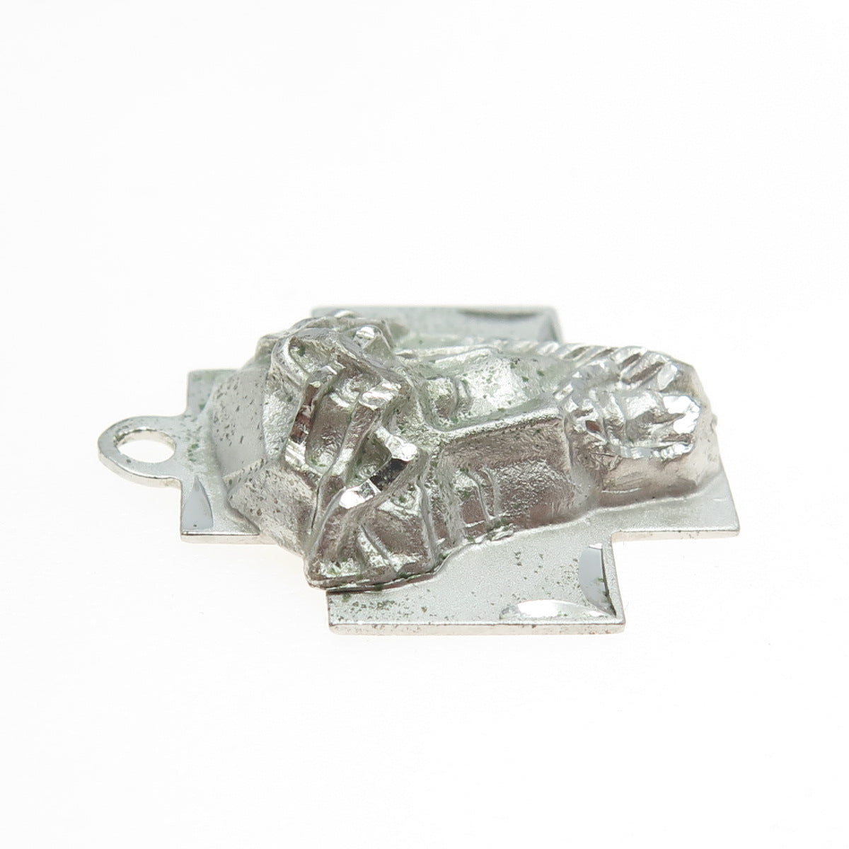 925 Sterling Silver Vintage Jesus Cross Religious Pendant