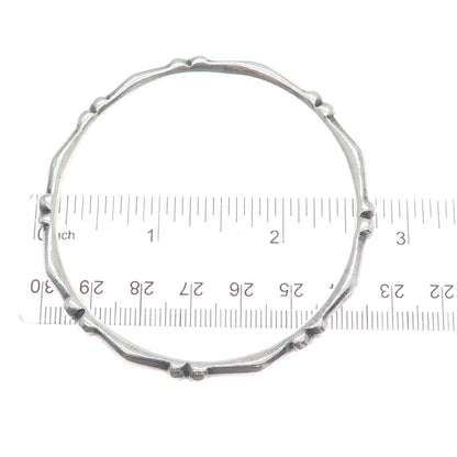 925 Sterling Silver Vintage Diamond-Shape Ball Station Bangle Bracelet 7.75"