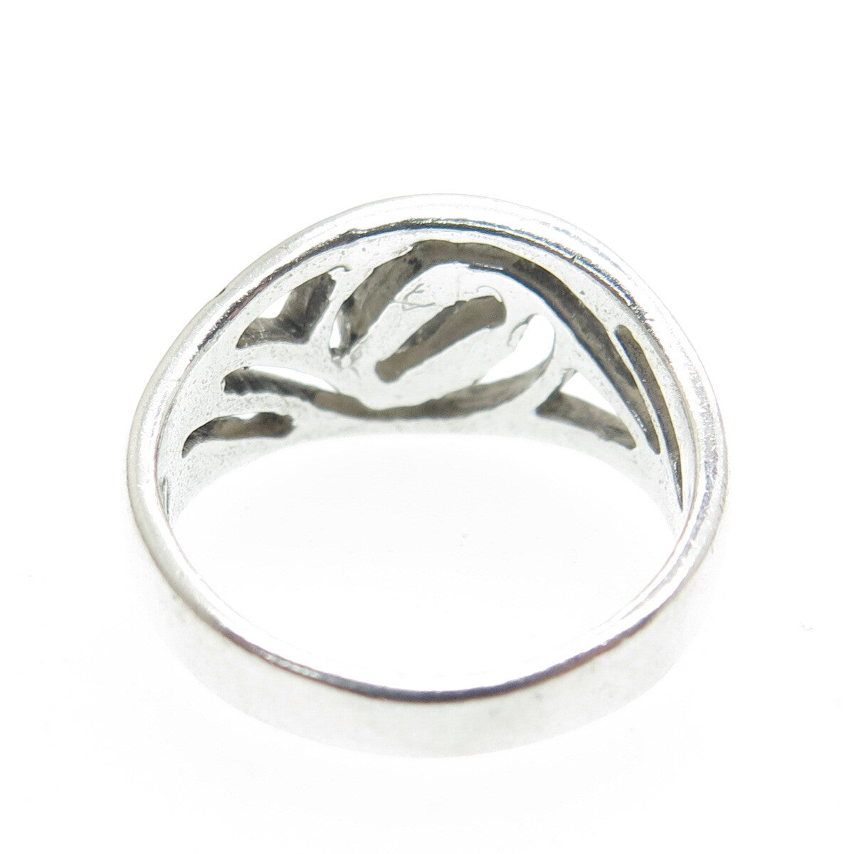 925 Sterling Silver Vintage Yin Yang Modernist Ring Size 6.25