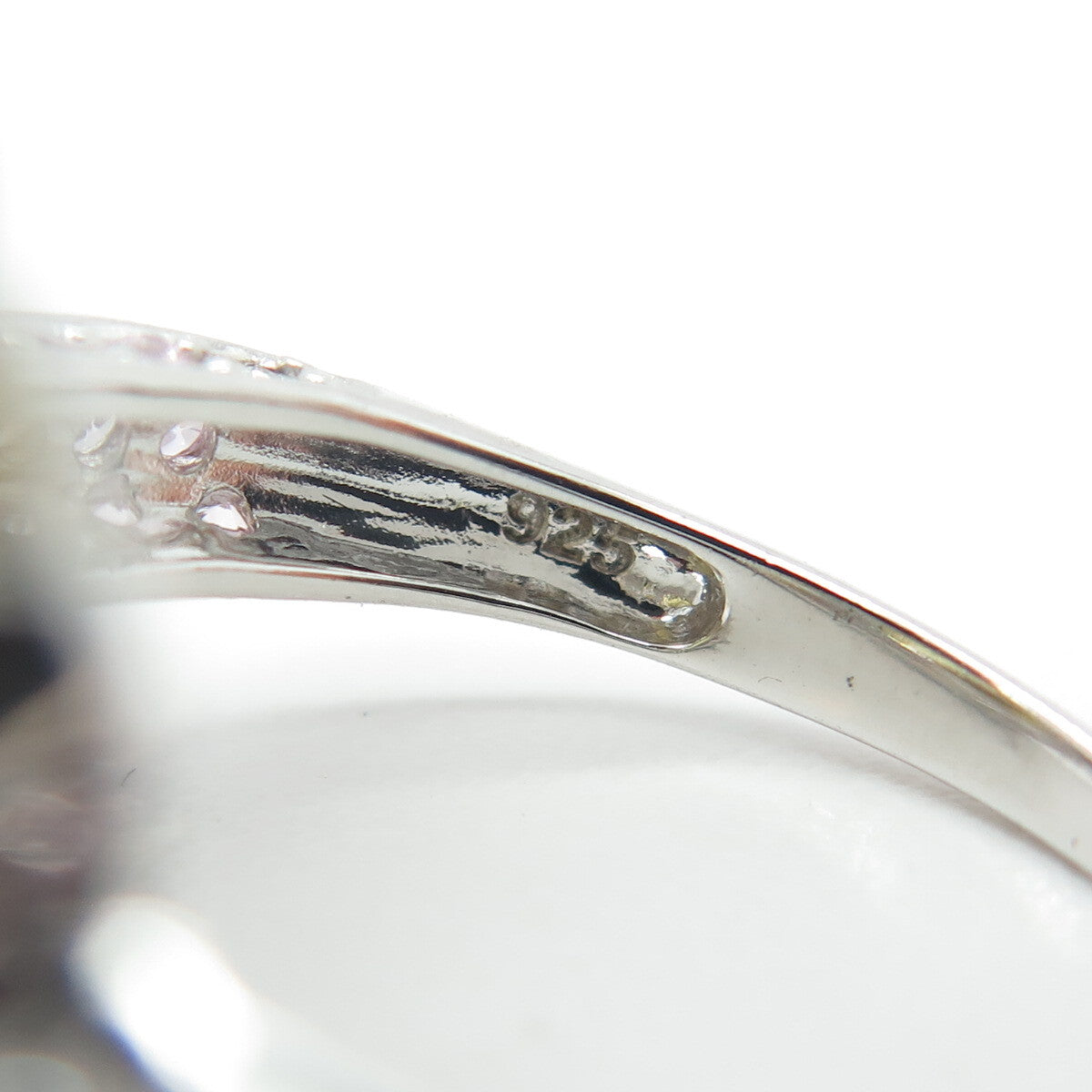 925 Sterling Silver Canary & Pink C Z Bohemian Ring Size 8