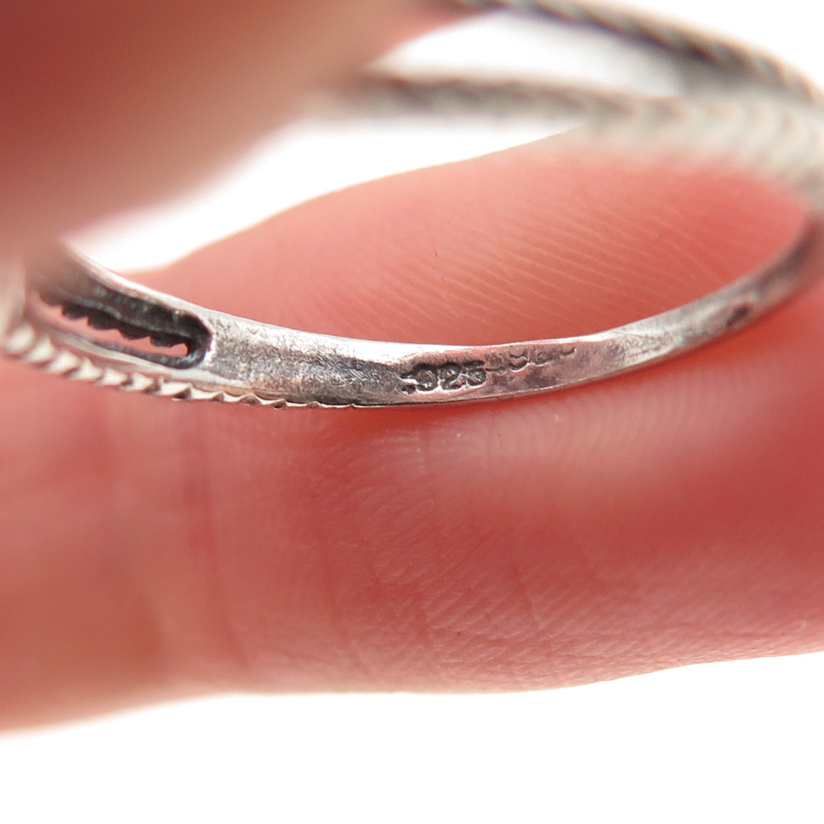 925 Sterling Silver Vintage Infinity Oxidized Ring Size 6.75