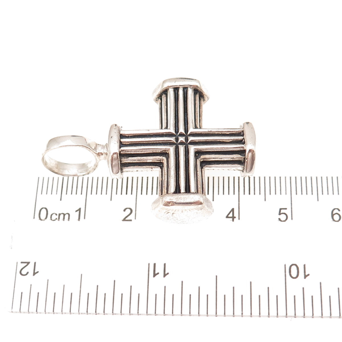 Joseph Esposito 925 Sterling Silver Vintage Cross Oxidized Pendant