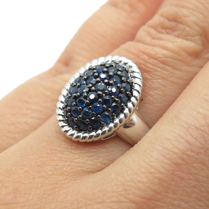 JS Joseph Schmid 925 Sterling Silver Real Round-Cut Sapphire Ring Size 6