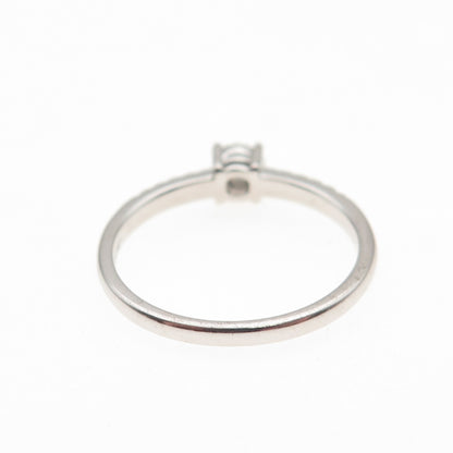 925 Sterling Silver Round-Cut C Z Engagement Ring Size 7