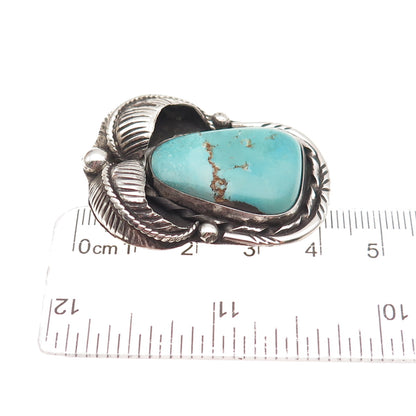 Della & Presley Curley Navajo Old Pawn Sterling Vintage Turquoise Floral Pendant