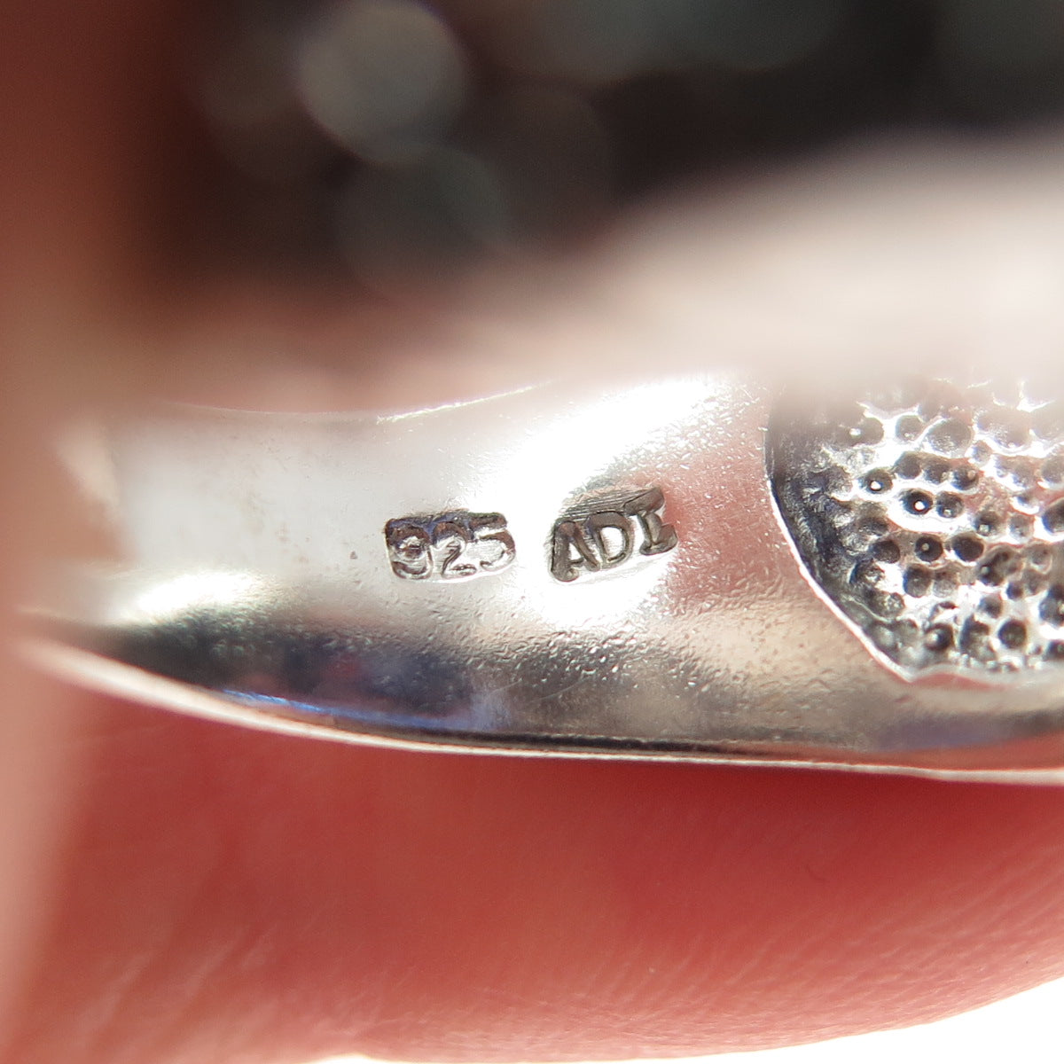 925 Sterling Silver Vintage Blue C Z Rose Flower Ring Size 7.25