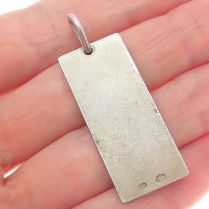 800 Silver Vintage Italy Enamel St. Mary & Jesus Religious Charm Pendant