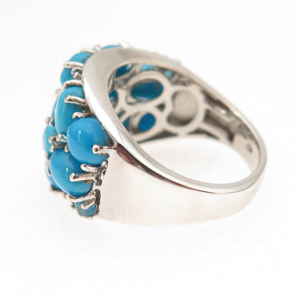 Chuck Clemency 925 Sterling Silver Real Turquoise & Apatite Ring Size 8.25