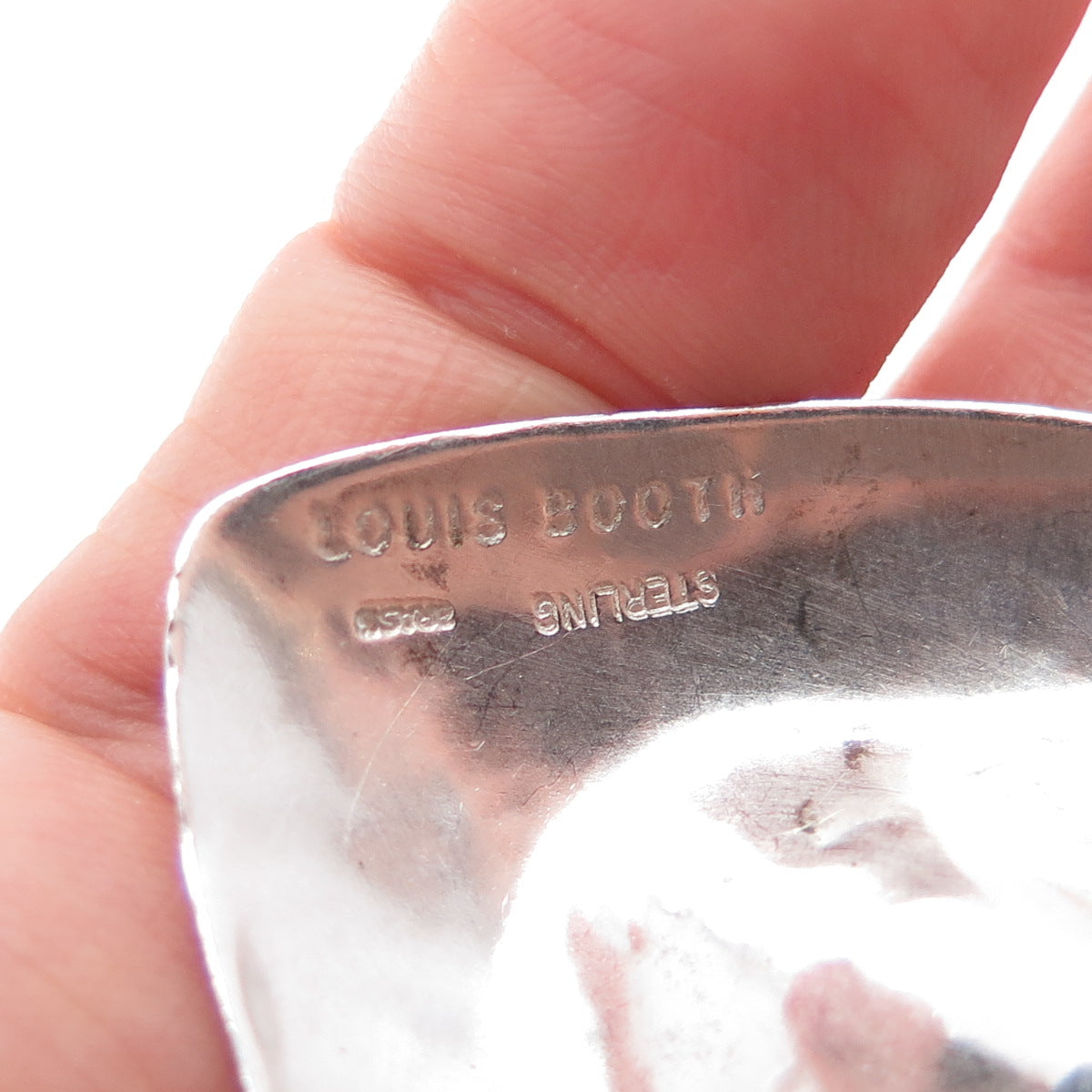 LOUIS BOOTH 925 Sterling Silver 2-Tone Vintage Modernist Heart Necklace 18"