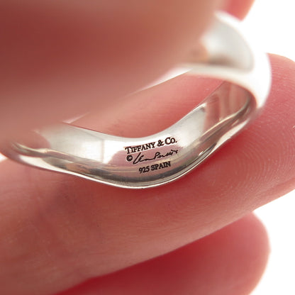 Tiffany & Co. Elsa Peretti 925 Sterling Silver Vintage Wavy Band Ring Size 6.5
