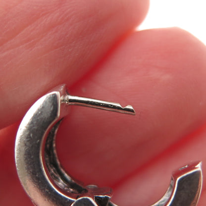 Ralph Lauren 925 Sterling Silver Vintage Oxidized Hoop Earrings