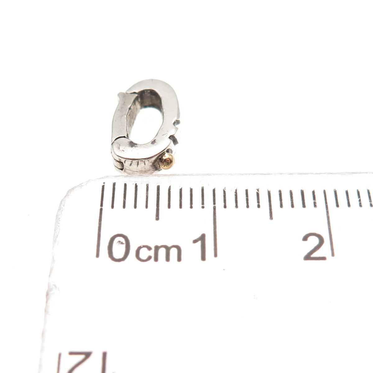 925 Sterling Silver 18K Gold Vintage Lock Clasp Bail for Charm Pendant