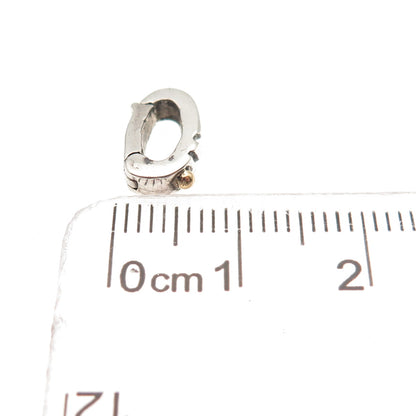 925 Sterling Silver 18K Gold Vintage Lock Clasp Bail for Charm Pendant