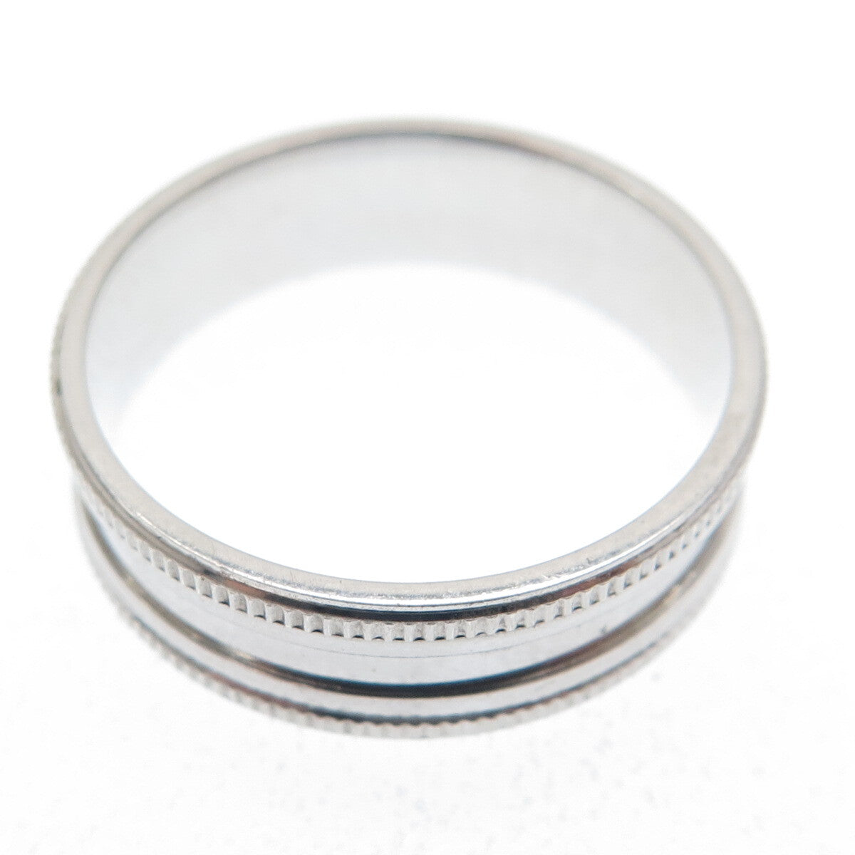 925 Sterling Silver Diamond-Cut Ribbed Band Ring Size 7.5