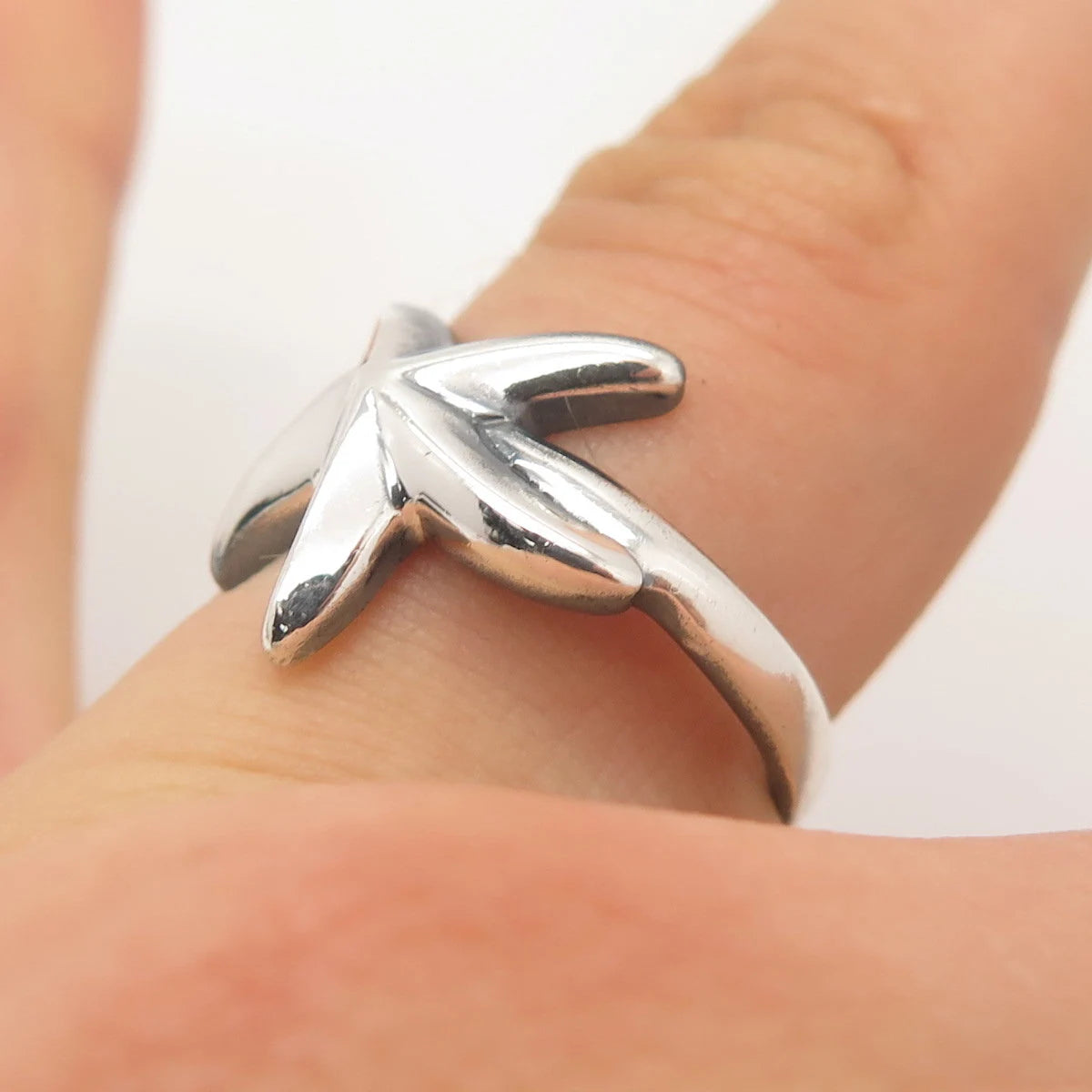 925 Sterling Silver Vintage Starfish Ring Size 8