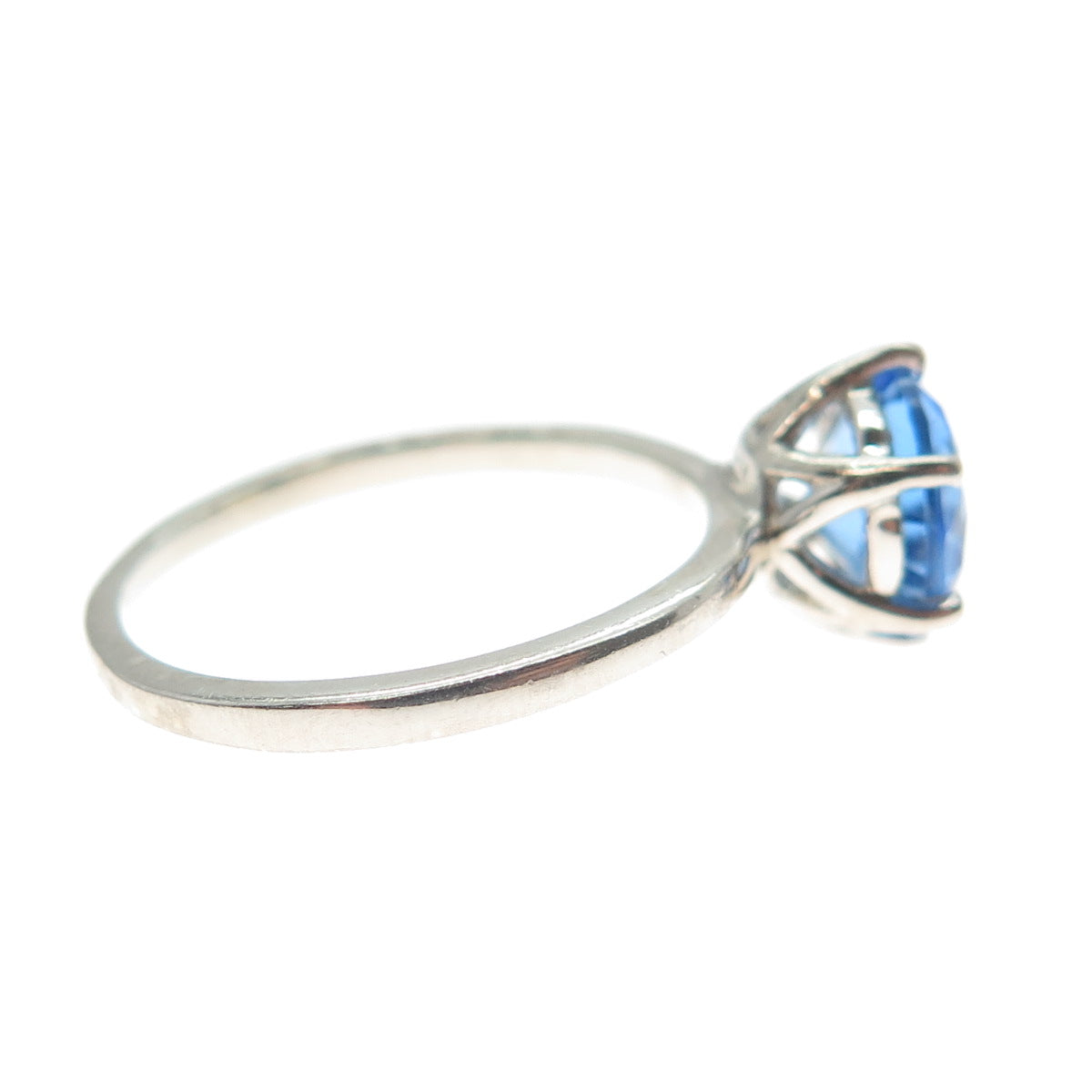DAZZLERS 925 Sterling Silver Round-Cut Nano Tanzanite Ring Size 6.25