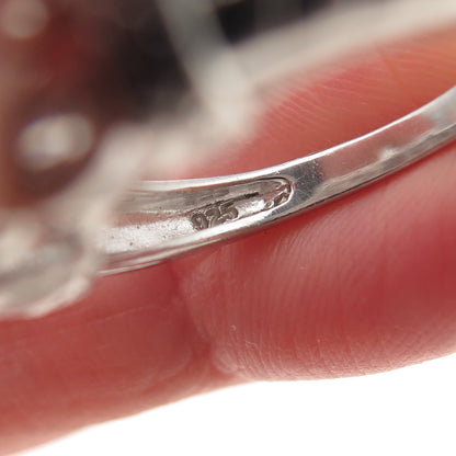 RJ GRAZIANO 925 Sterling Silver Real Blue Topaz & C Z Ring Size 7.25