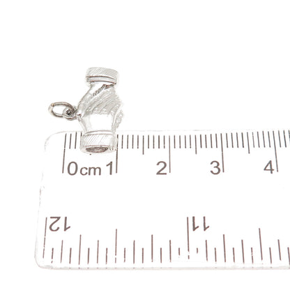 925 Sterling Silver Vintage Handshake 3D Mini Charm Pendant