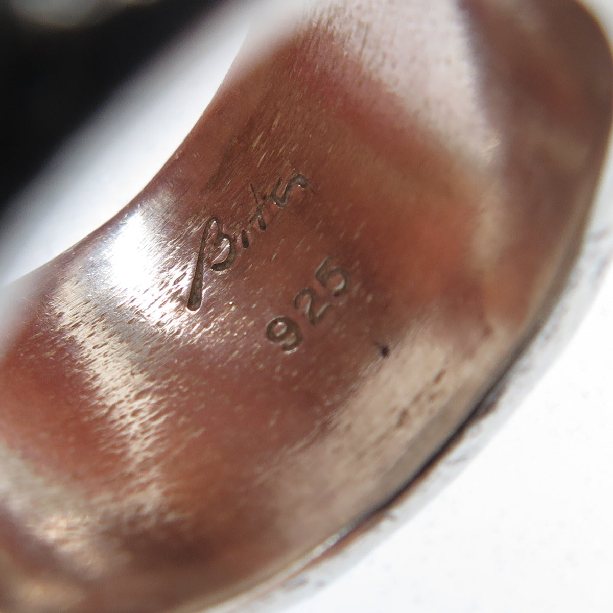 BRIM BITER 925 Sterling Silver Vintage Modernist Oxidized Band Ring Size 6