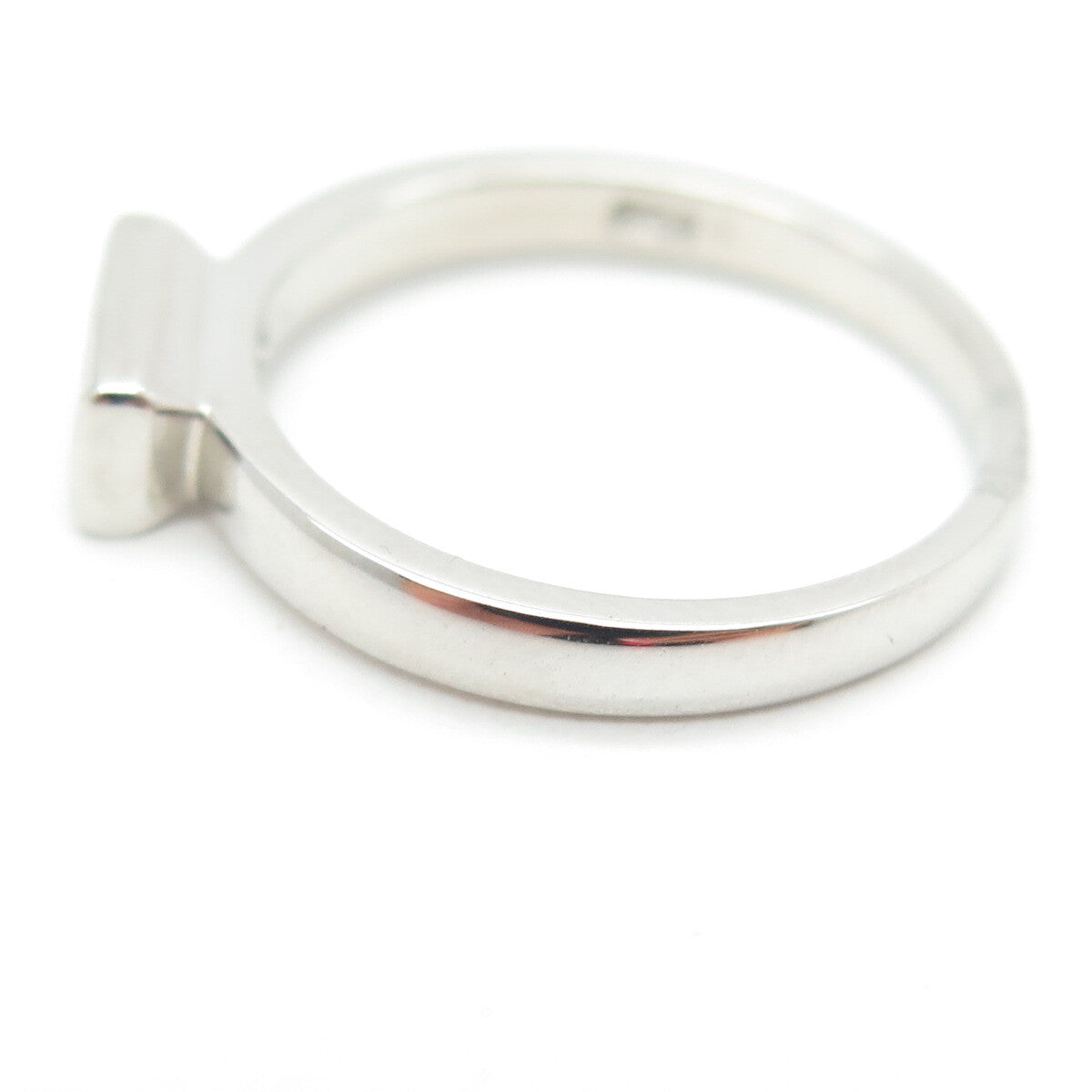 925 Sterling Silver Baguette-Cut Red C Z Ring Size 6.75