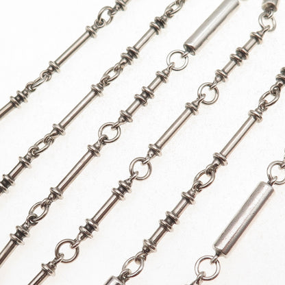 Aanund Havstad 925S Sterling Vintage Norway Modernist Bar Chain Necklace 66"