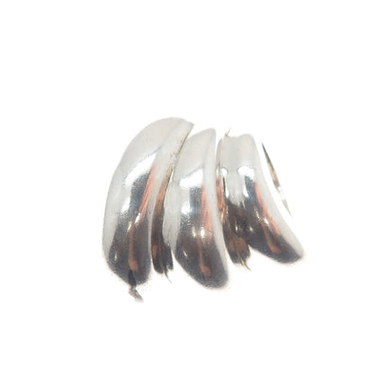 VICTORIA SOPRANO JEWELLERY 925 Sterling Silver Vintage Ribbed Slide Pendant