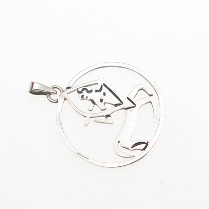 925 Sterling Silver Vintage Mexico Sagittarius Zodiac Sign Charm Pendant