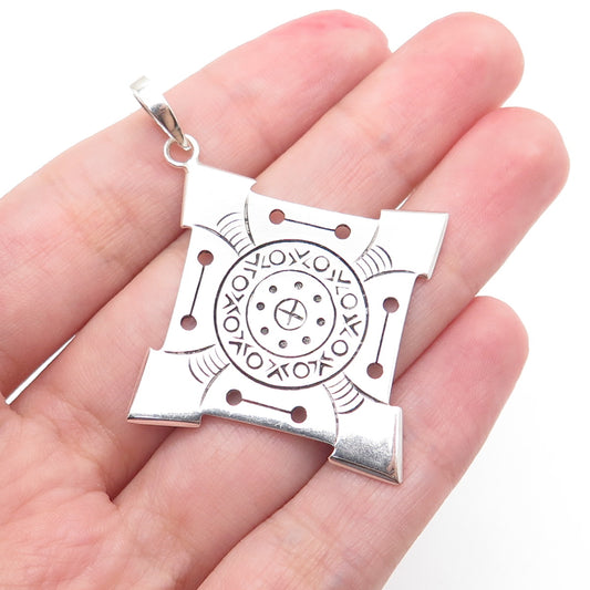 925 Sterling Silver Vintage Ethnic Cross Charm Pendant