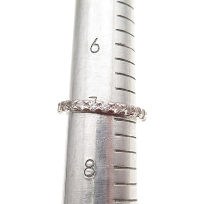 925 Sterling Silver Round-Cut C Z Eternity Band Ring Size 7.25