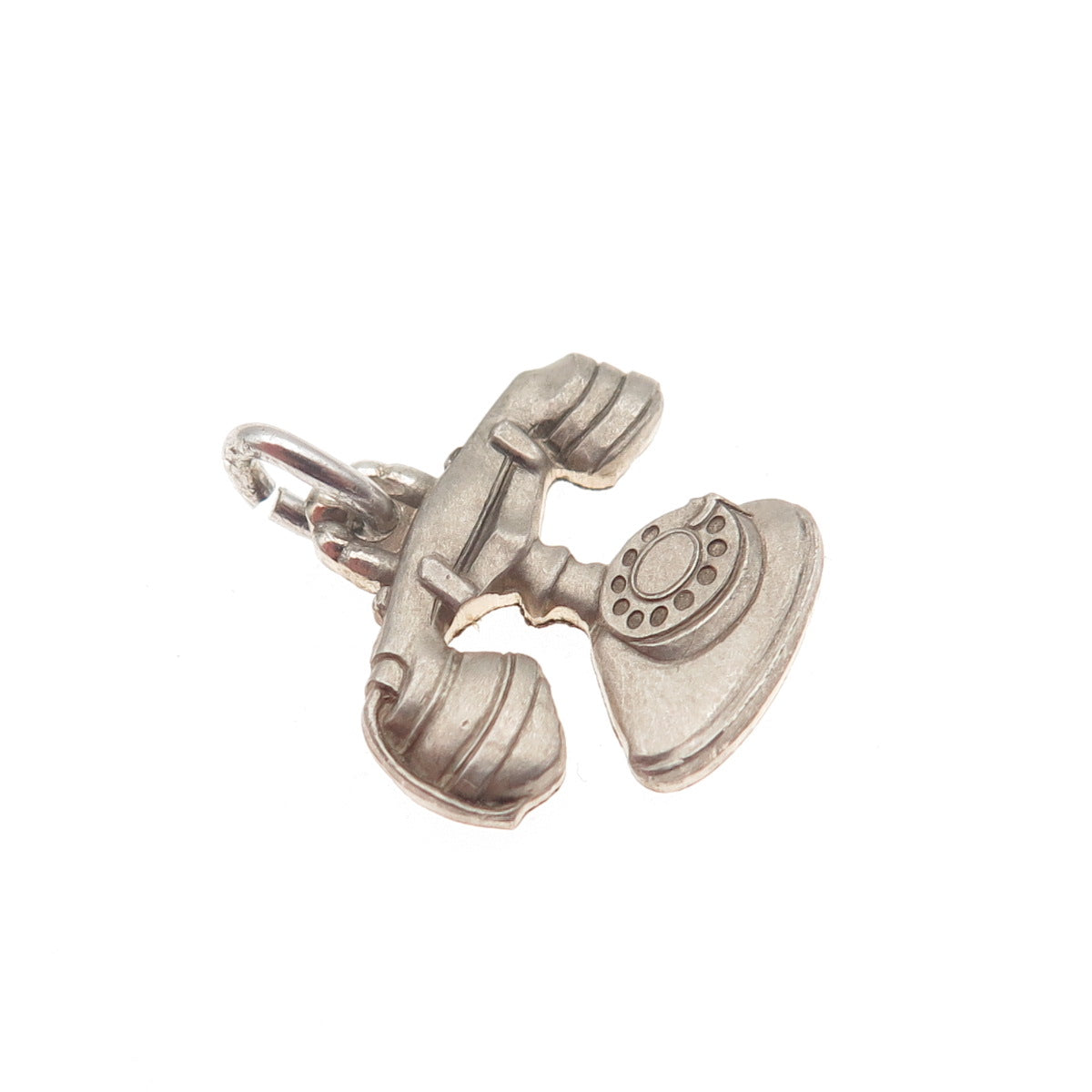 O.C. TANNER 925 Sterling Silver Vintage Retro Rotary Phone Mini Charm Pendant