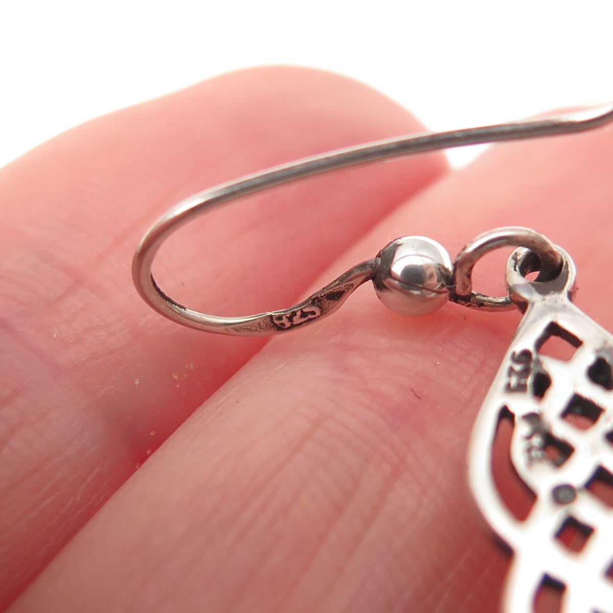 PSCL Peter Stone 925 Sterling Silver Vintage Celtic Love Knot Dangle Earrings