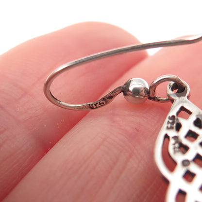 PSCL Peter Stone 925 Sterling Silver Vintage Celtic Love Knot Dangle Earrings