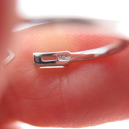 925 Sterling Silver Princess & Baguette-Cut C Z Adjustable Ring Size 5.25