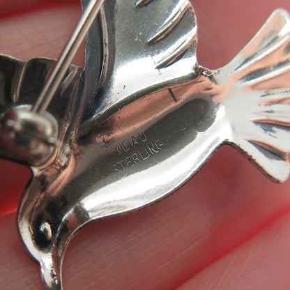 BEAU 925 Sterling Silver Vintage Seagull Bird Pin Brooch