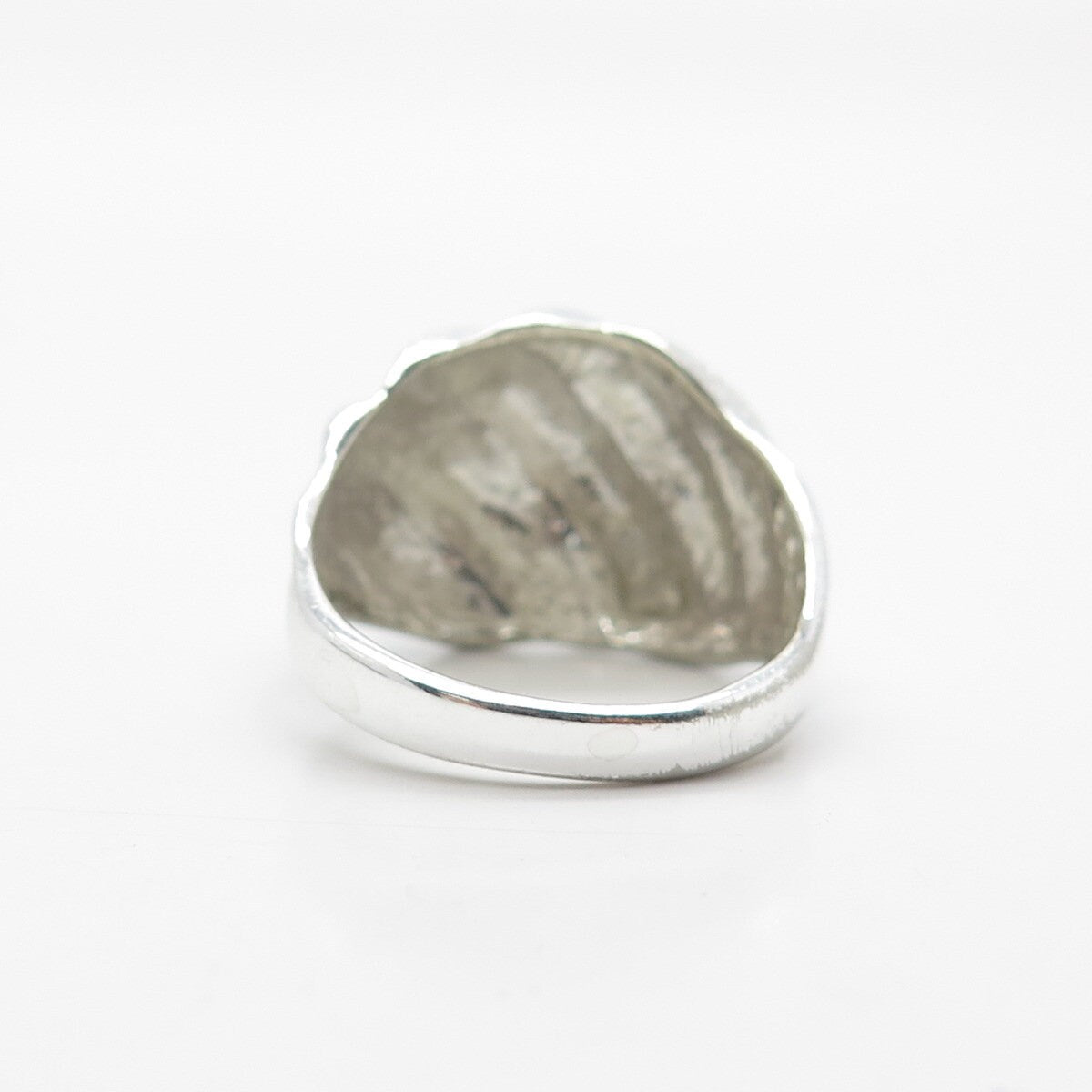 925 Sterling Silver Vintage Textured Ribbed Ring Size 8