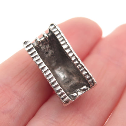 925 Sterling Silver Vintage Army Tank Oxidized 3D Mini Charm Pendant