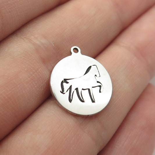 925 Sterling Silver USA Two In Town Horse Charm Pendant