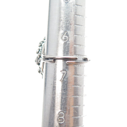 BEAU 925 Sterling Silver Antique Beaded Oxidized Adjustable Ring Size 6.75