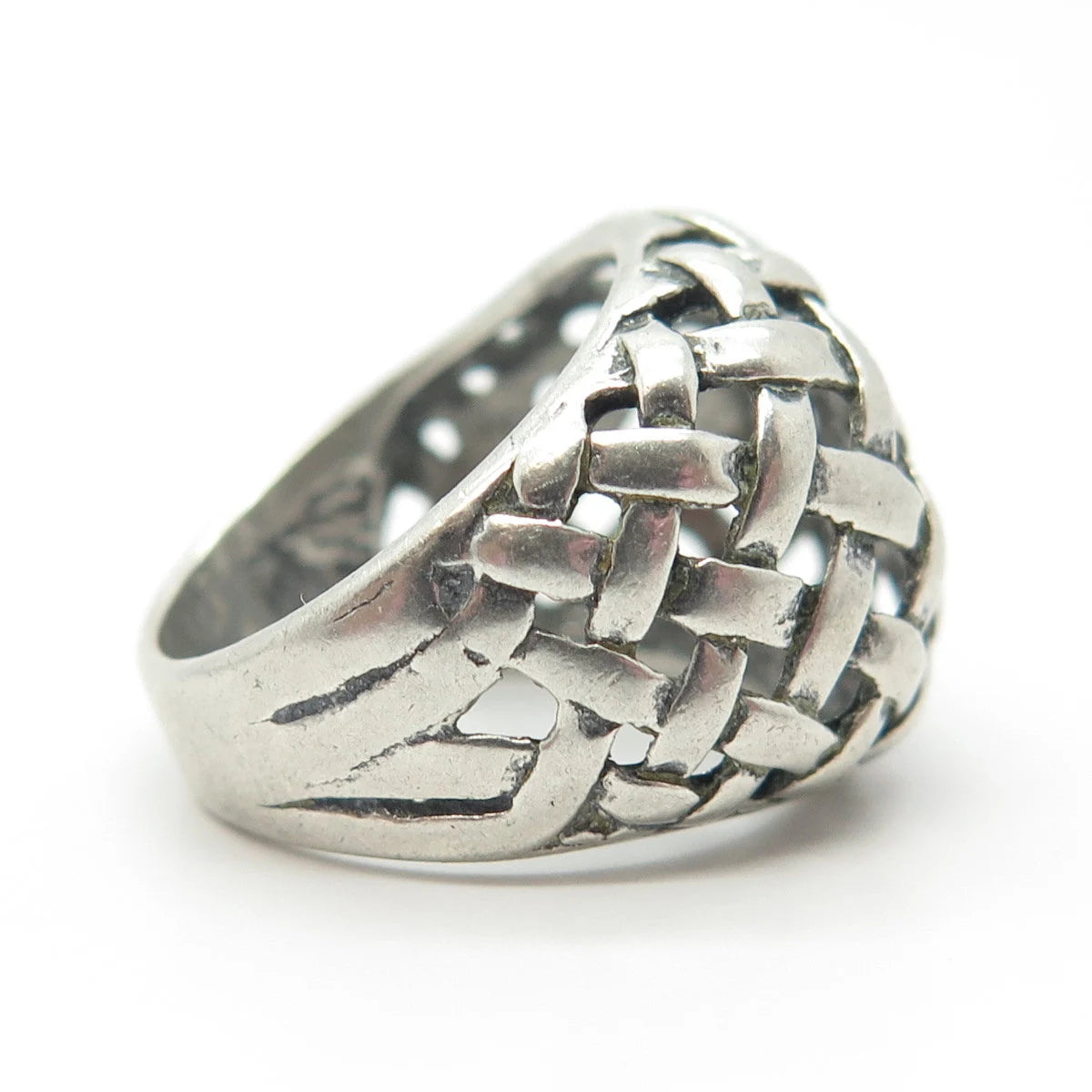 925 Sterling Silver Vintage Pacific Jewelry Wicker Ring Size 6