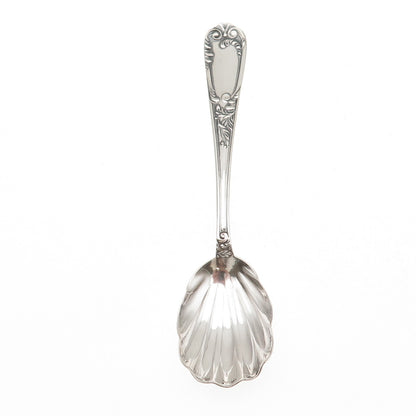 800 Silver Antique Art Deco European Seashell Sugar Sifter Spoon