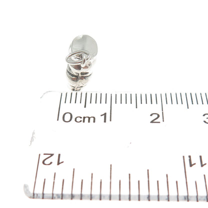 925 Sterling Silver Antique Art Deco Boot Shoe Minimalist 3D Charm Pendant