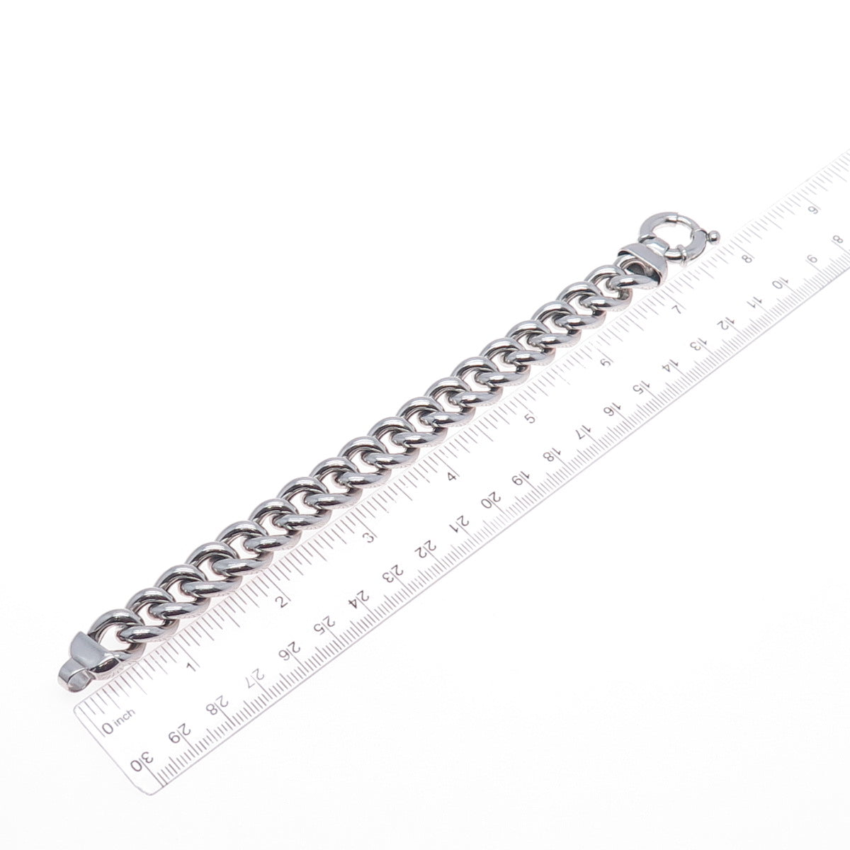 MILOR 925 Sterling Silver Vintage Italy Hollow Curb Link Bracelet 7"