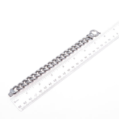 MILOR 925 Sterling Silver Vintage Italy Hollow Curb Link Bracelet 7"