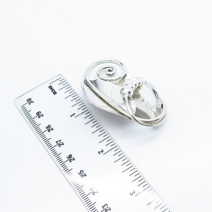 925 Sterling Silver Vintage International Grape Leaf Pin Brooch