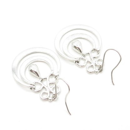 925 Sterling Silver Vintage Mexico ATI Dangling Hook Earrings