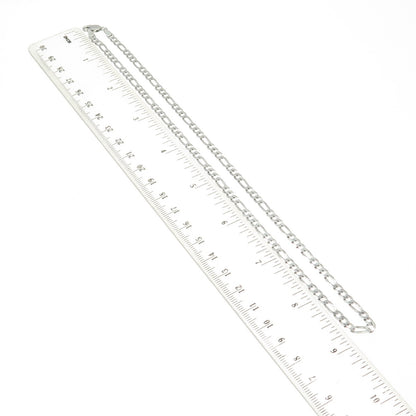 925 Sterling Silver Italy Figaro Chain Necklace 18"
