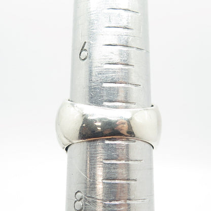 925 Sterling Silver Vintage Mexico Ribbed Ring Size 7.25