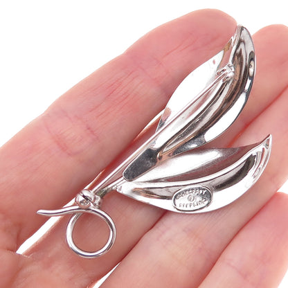Danecraft 925 Sterling Silver Vintage Floral Leaf Pin Brooch