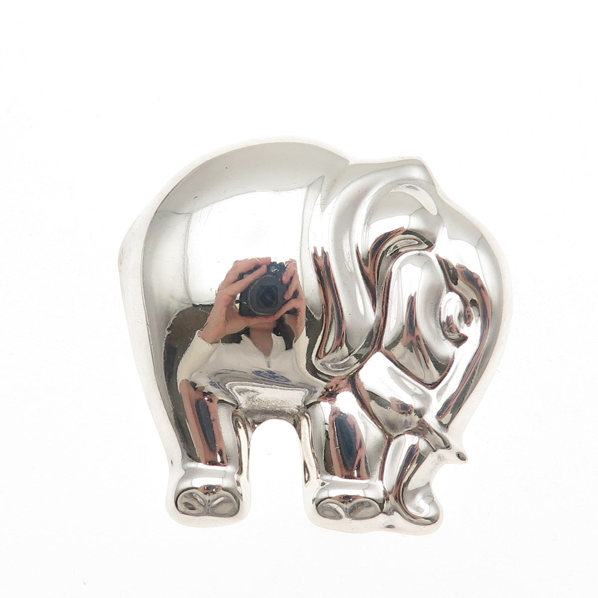 925 Sterling Silver Vintage Mexico Elephant Pin Brooch / Pendant